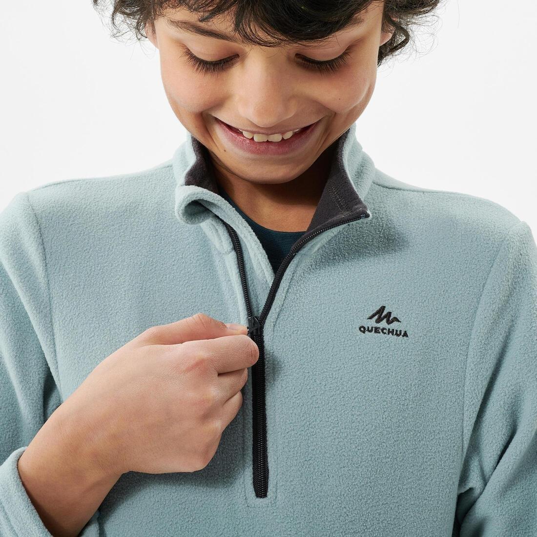 SMOKED PURPLE Kids' Hiking Fleece MH100 7-15 Years, , large image number 4