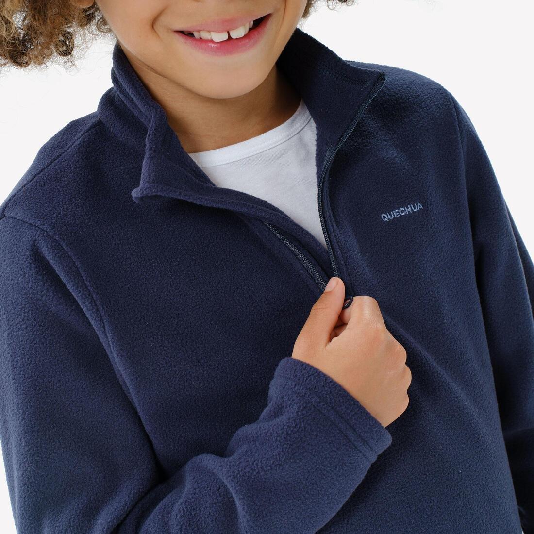 SMOKED PURPLE Kids' Hiking Fleece MH100 7-15 Years, , large image number 8