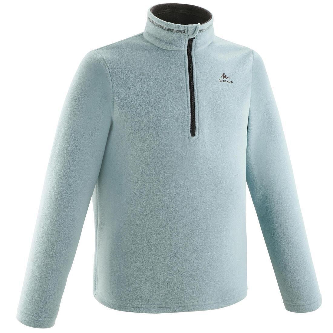 SMOKED PURPLE Kids' hiking fleece jacket MH100 Half Zip - 7-15 years, No Color, large image number 12