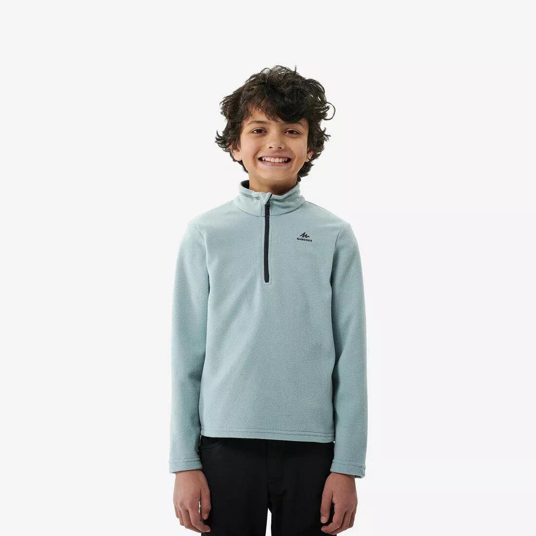 SMOKED PURPLE Kids' Hiking Fleece MH100 7-15 Years, , large image number 13