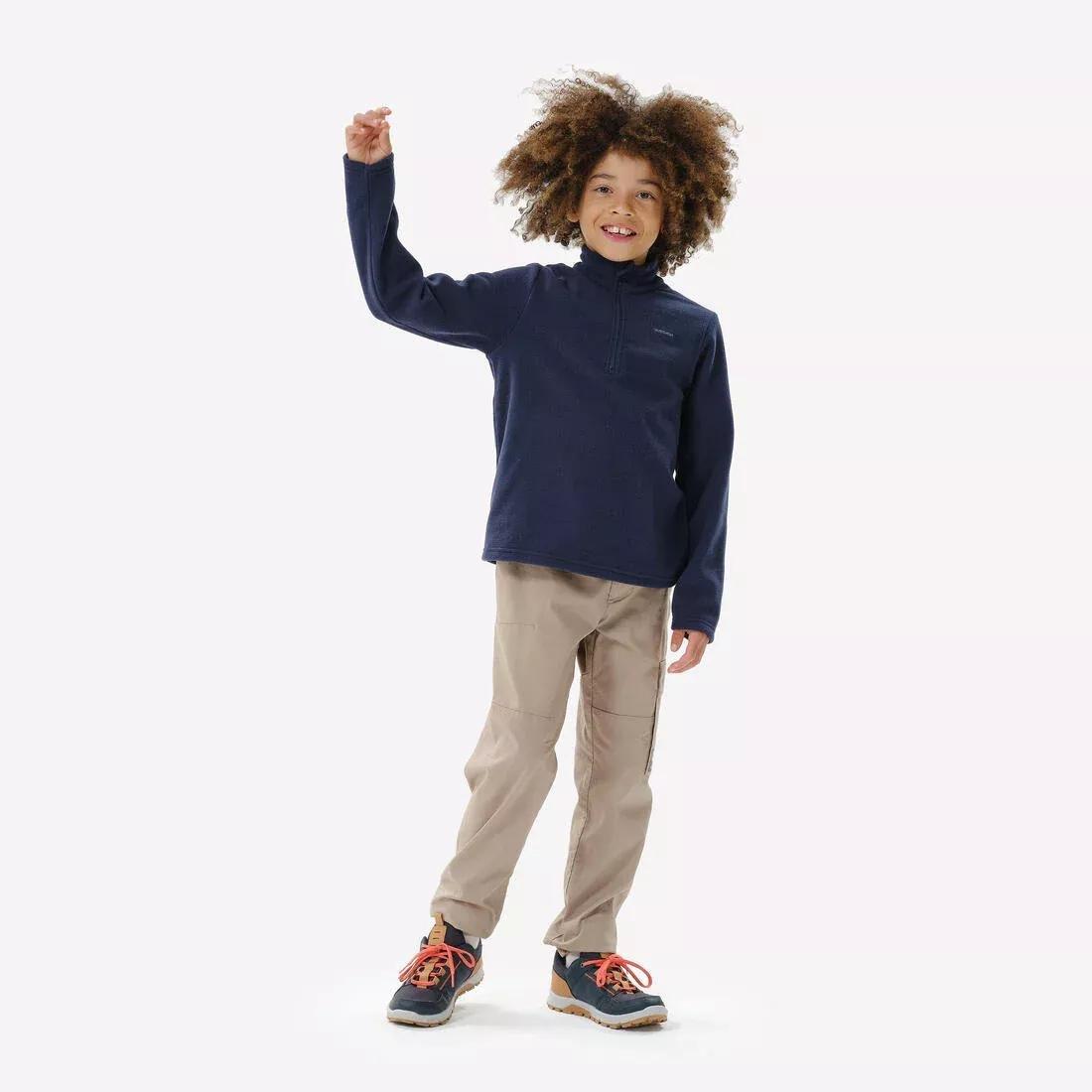 SMOKED PURPLE Kids' Hiking Fleece MH100 7-15 Years, , large image number 14