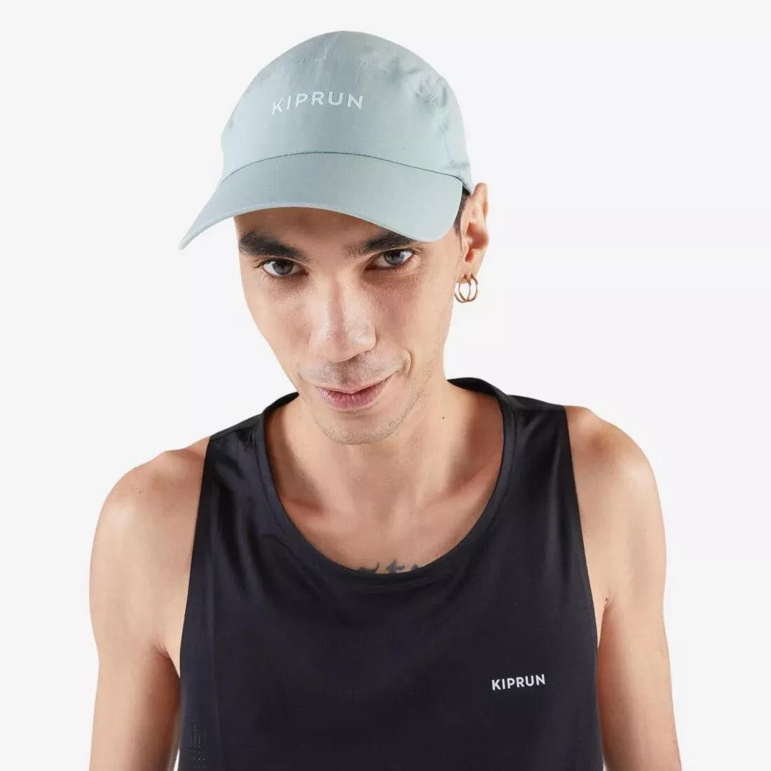 Men Women Kiprun V2 Running Cap, Blue, No Color, large image number 6