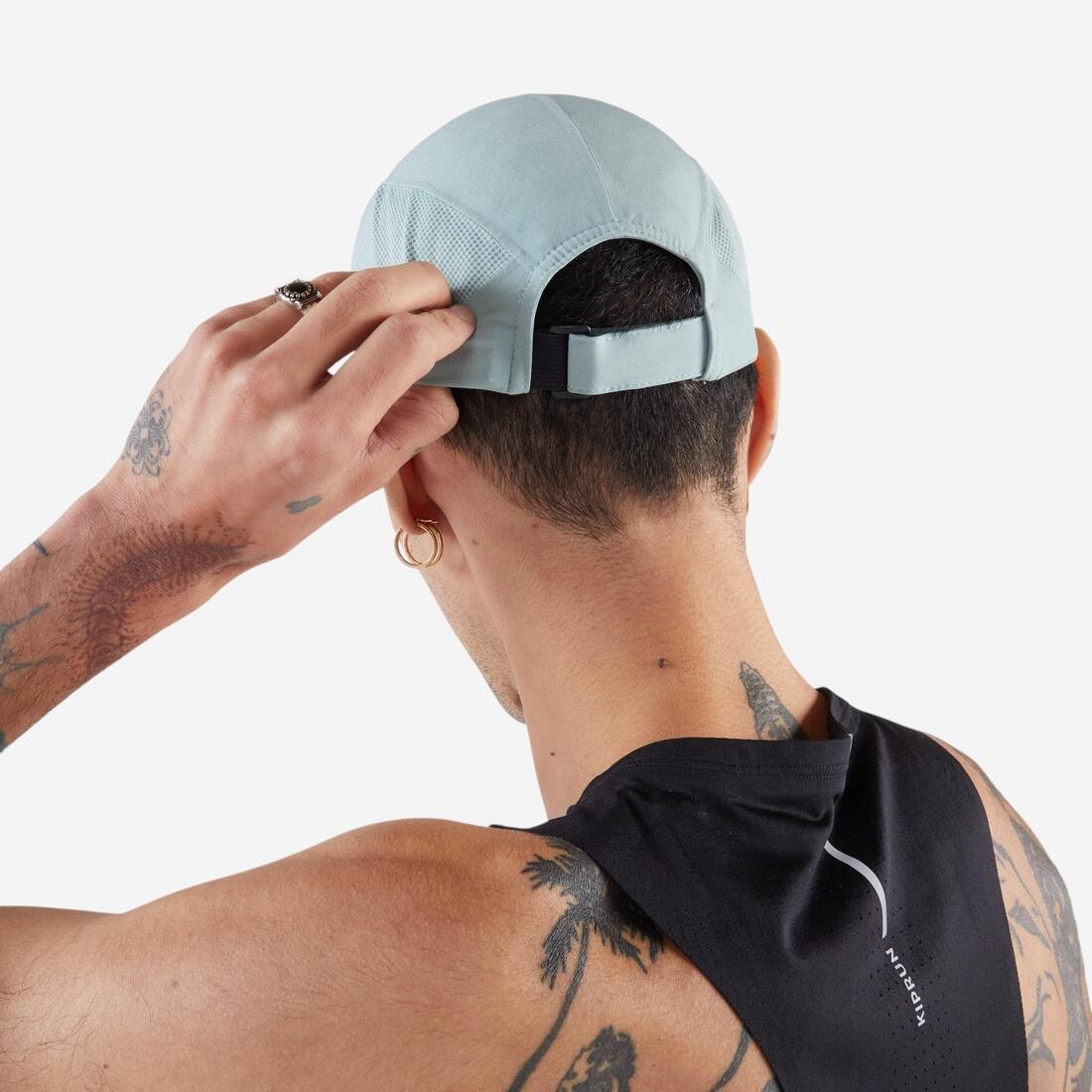 Men Women Kiprun V2 Running Cap, Blue, No Color, large image number 9