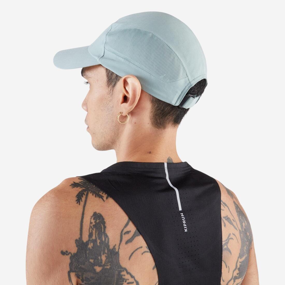 Adults Unisex Kiprun V2 Running Cap, Green, No Color, large image number 9