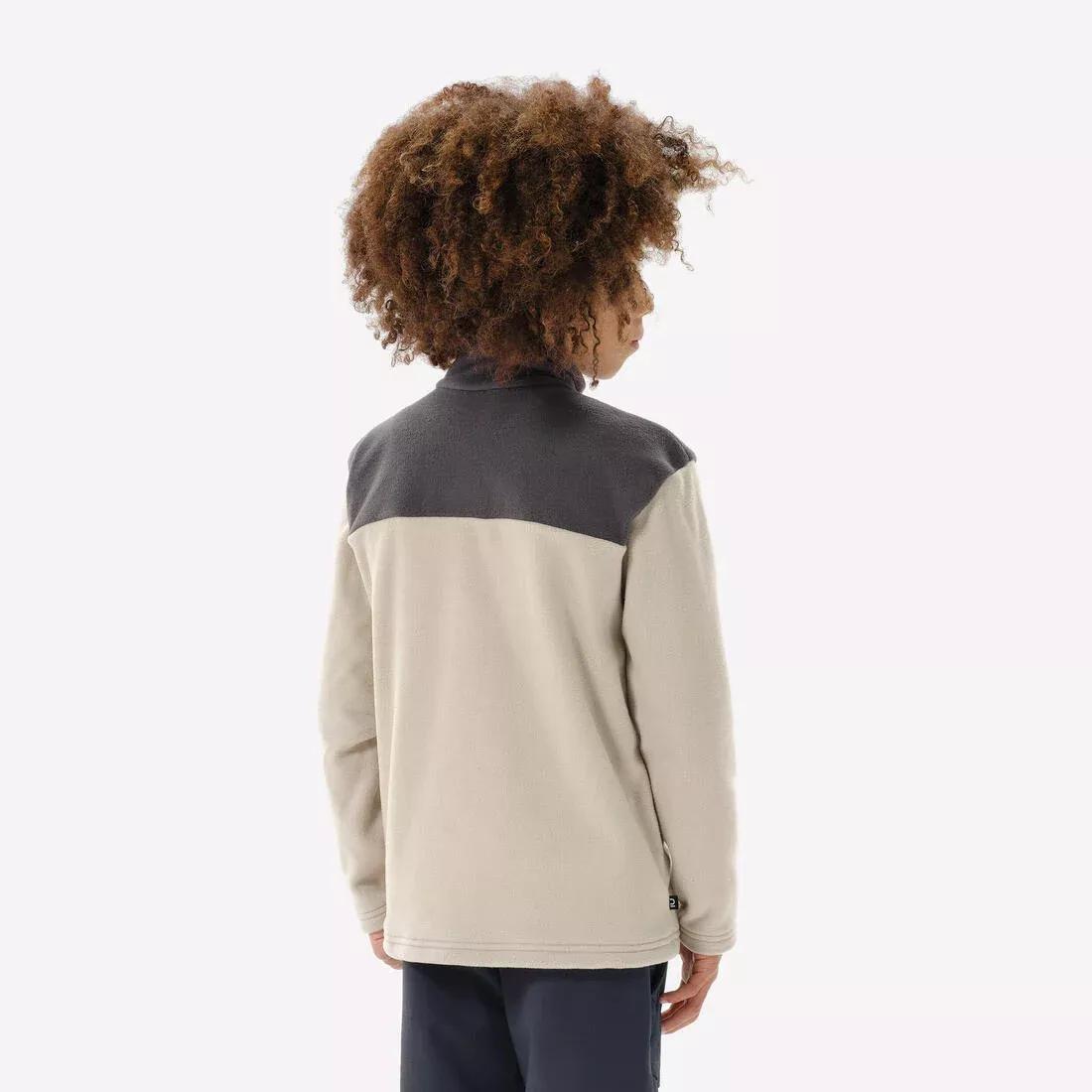 LUNAR BEIGE BOYS' FLEECE PULLOVER MH100 1/2 TW, No Color, large image number 2