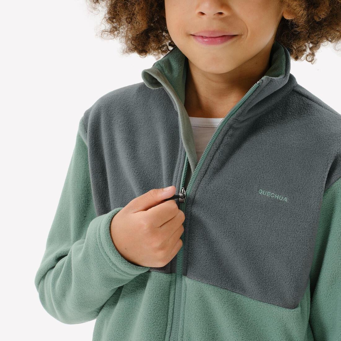 Kids Unisex Hiking Fleece Jacket - MH500 Zip - 7-15 Years, Black, 5401_000, large image number 5