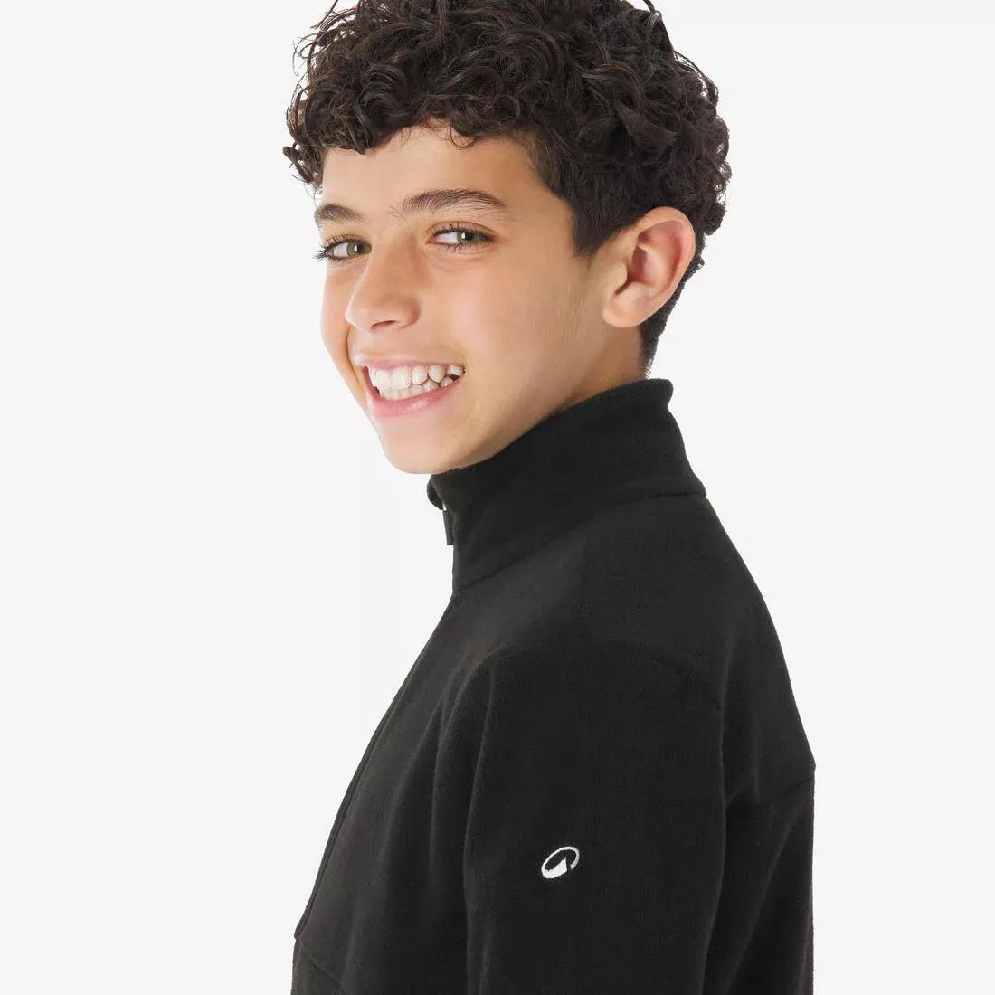 Kids Unisex Hiking Fleece Jacket - MH500 Zip - 7-15 Years, Black, 5401_000, large image number 12