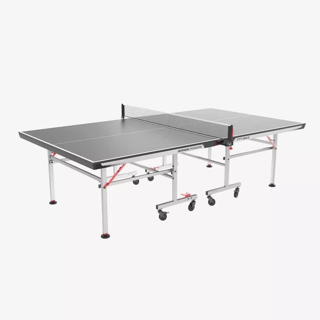 Compact Indoor Table Tennis Table with Innovative Net - TTT 130.2, Black, 5401_000, medium