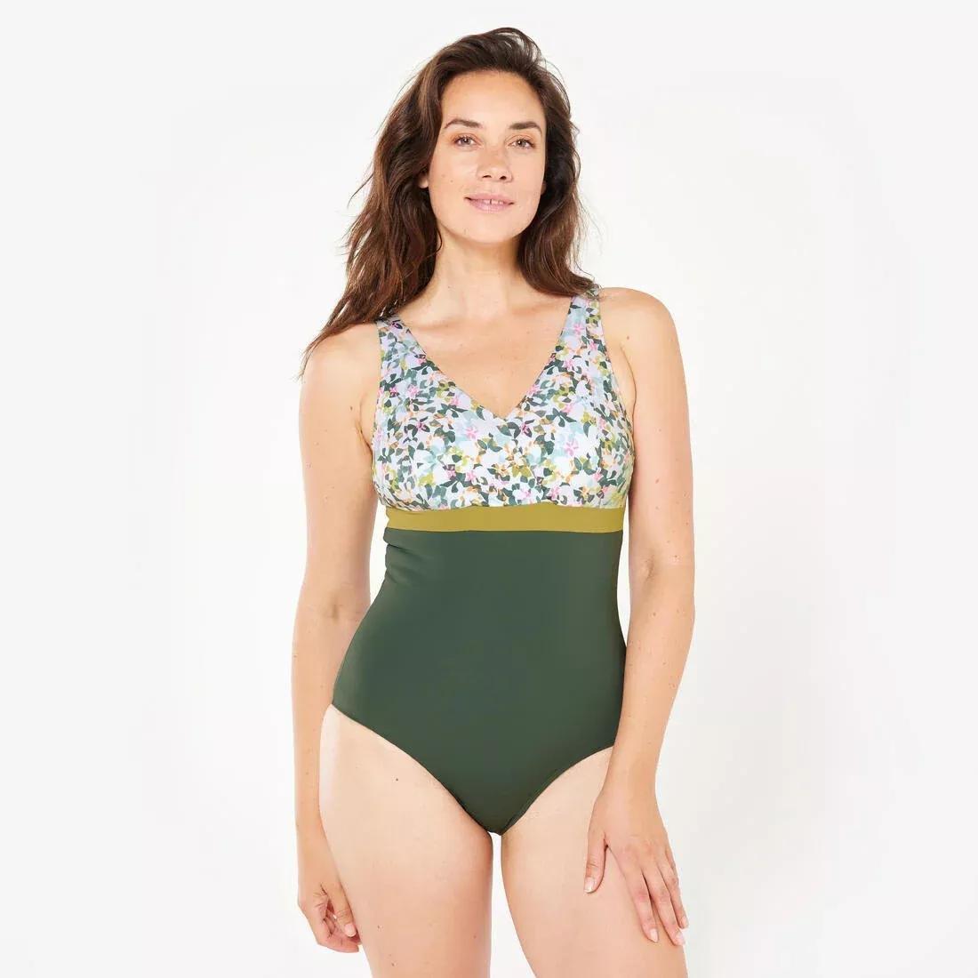 Women swimming larger bust 1-piece swimsuit - Mia all mini, Green, No Color, medium