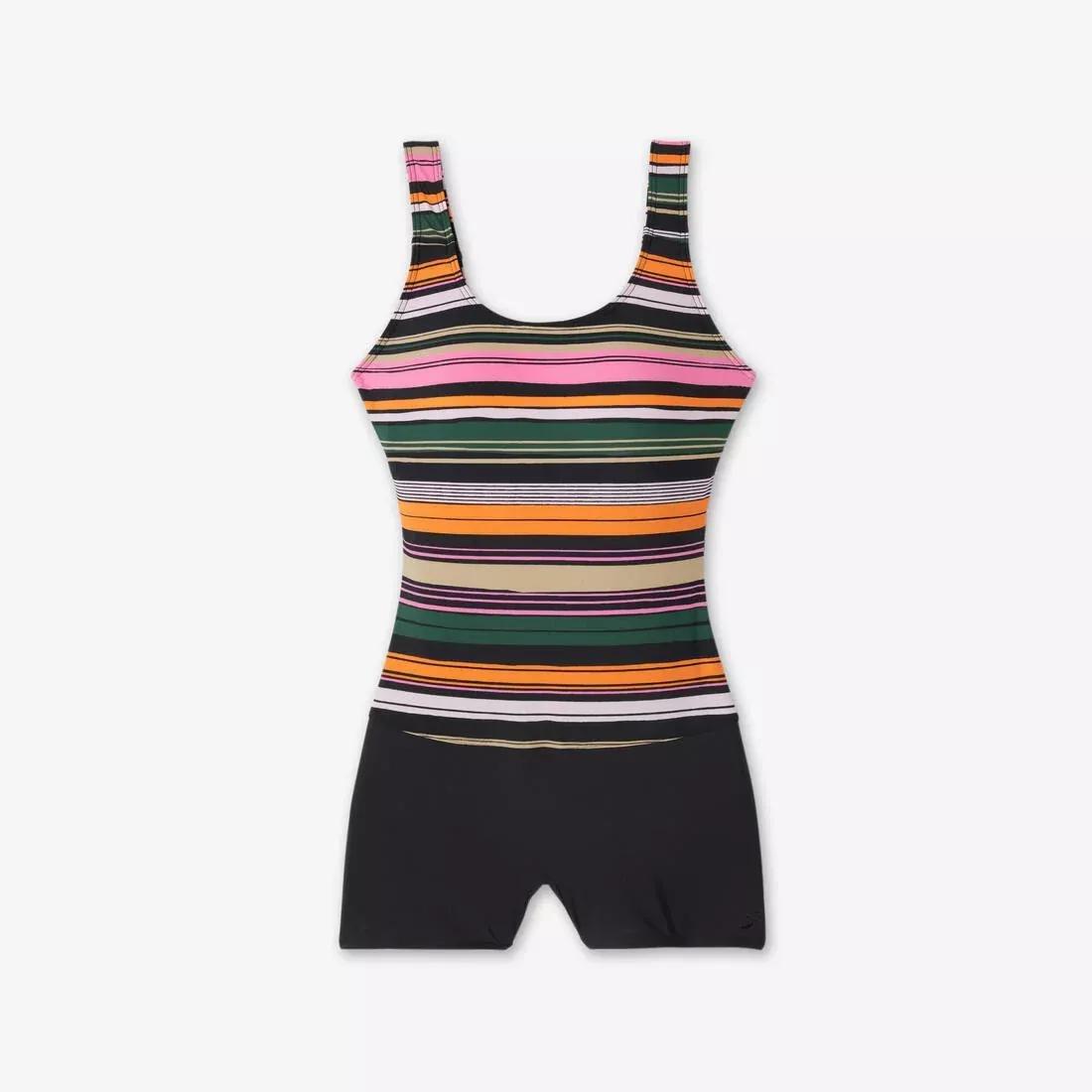 Women's swimming 1-piece shorty swimsuit - Dova, steel blue, No Color, large image number 6