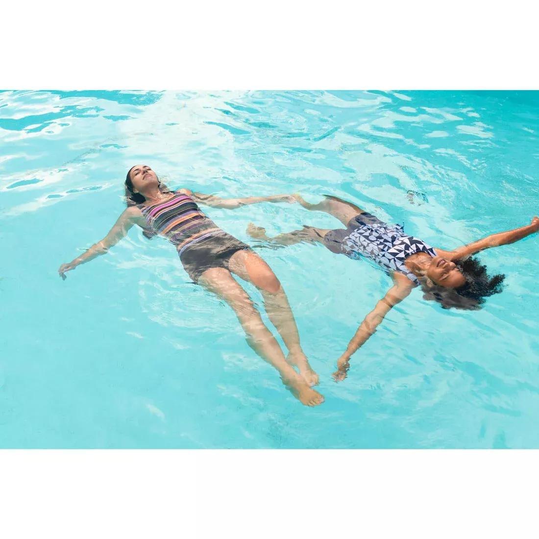 Women's swimming 1-piece shorty swimsuit - Dova, steel blue, No Color, large image number 7