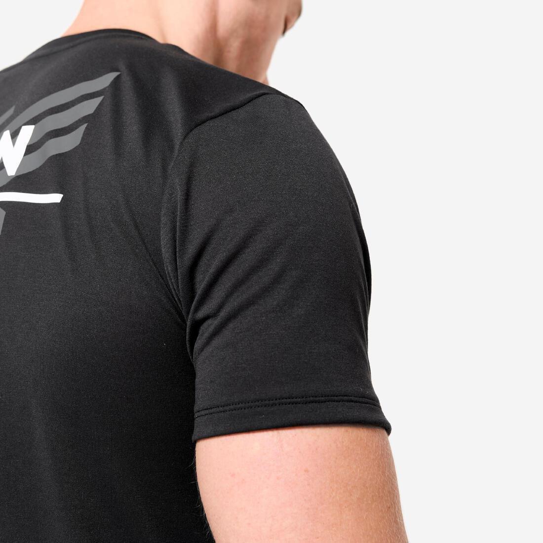 Men Slim-Fit Breathable Cross Training T-Shirt, Black, No Color, large image number 6