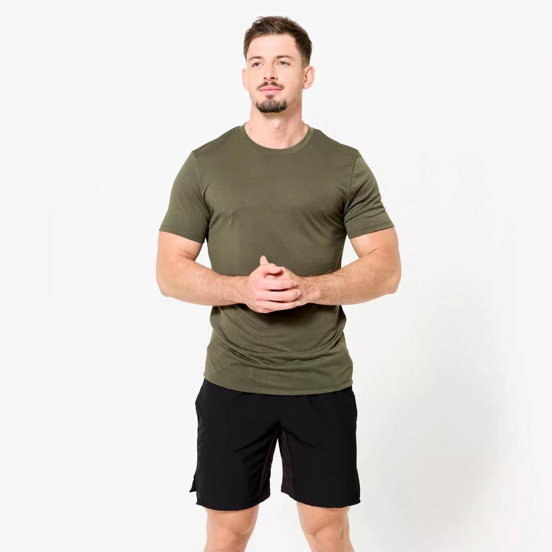 Men Slim-Fit Breathable Cross Training T-Shirt, Black, No Color, large image number 9