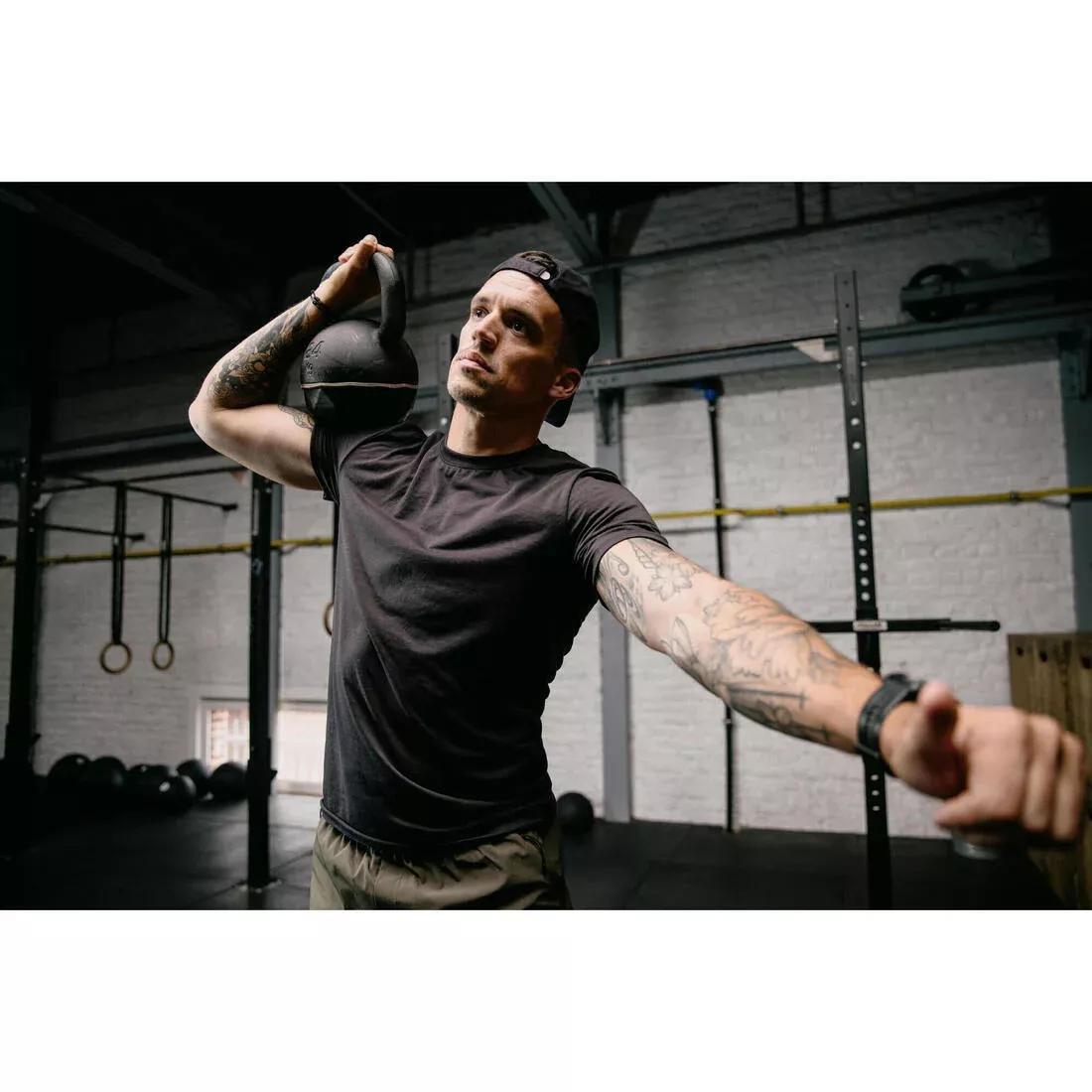 Men Slim-Fit Breathable Cross Training T-Shirt, Khaki, 5401_000, large image number 8