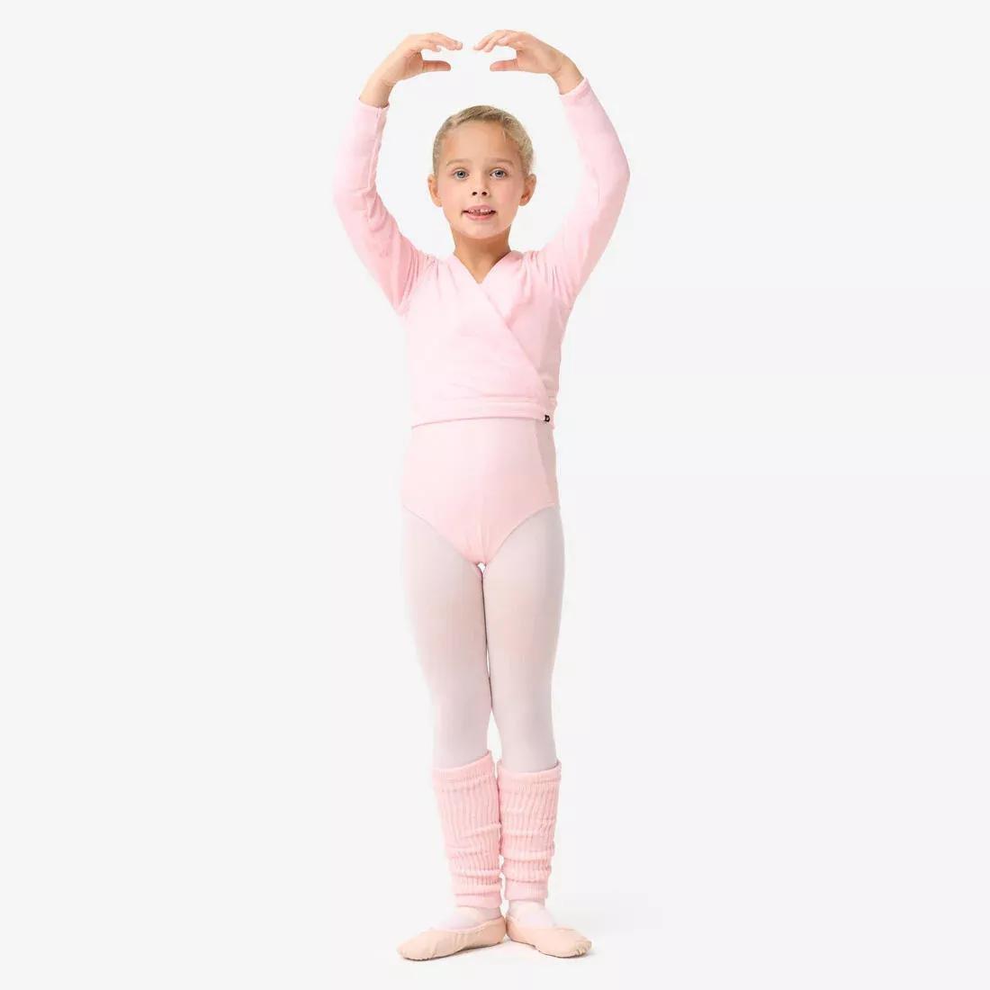 Kids Girls Ballet Wrap-Over Top, Black, No Color, large image number 3
