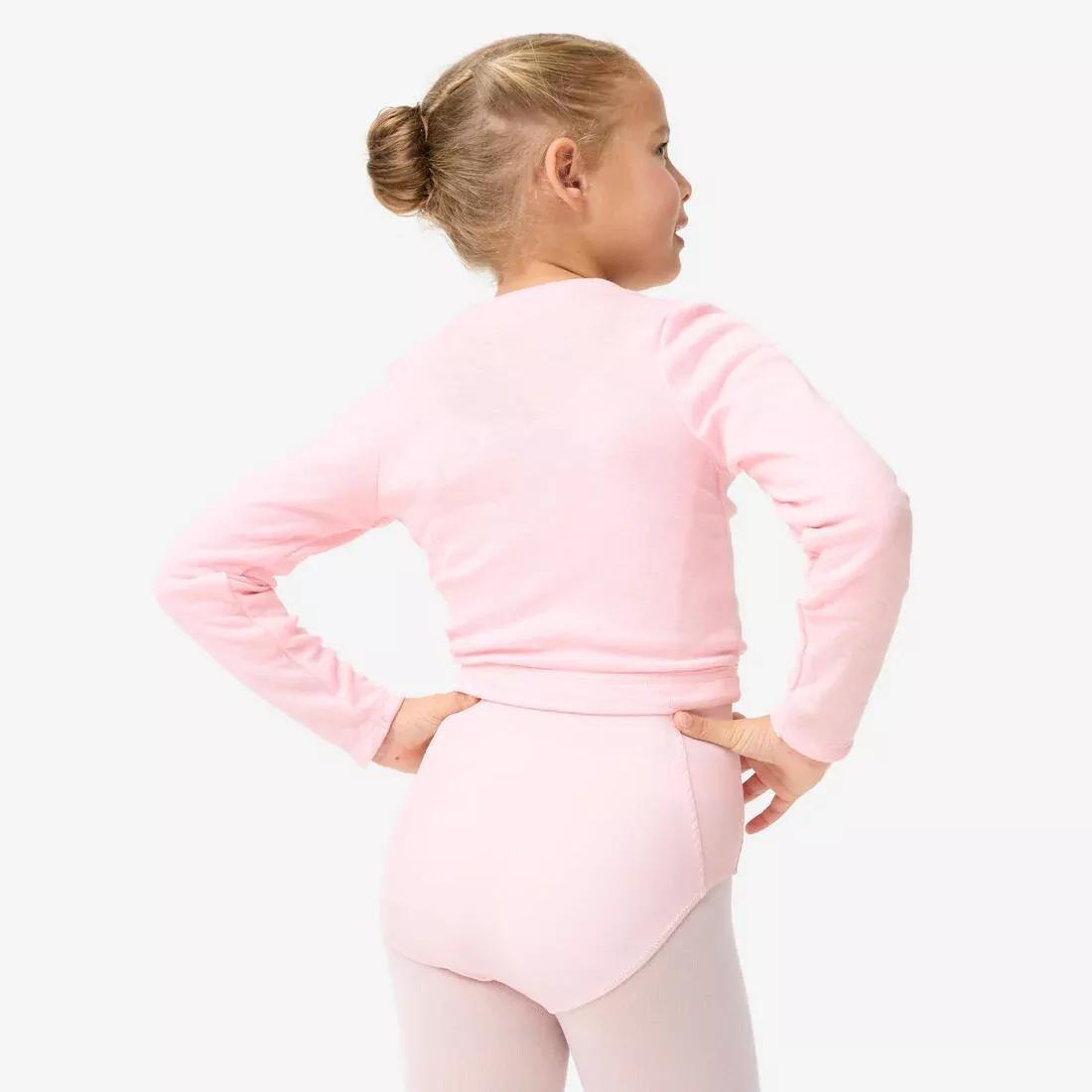 Kids Girls Ballet Wrap-Over Top, Black, No Color, large image number 5