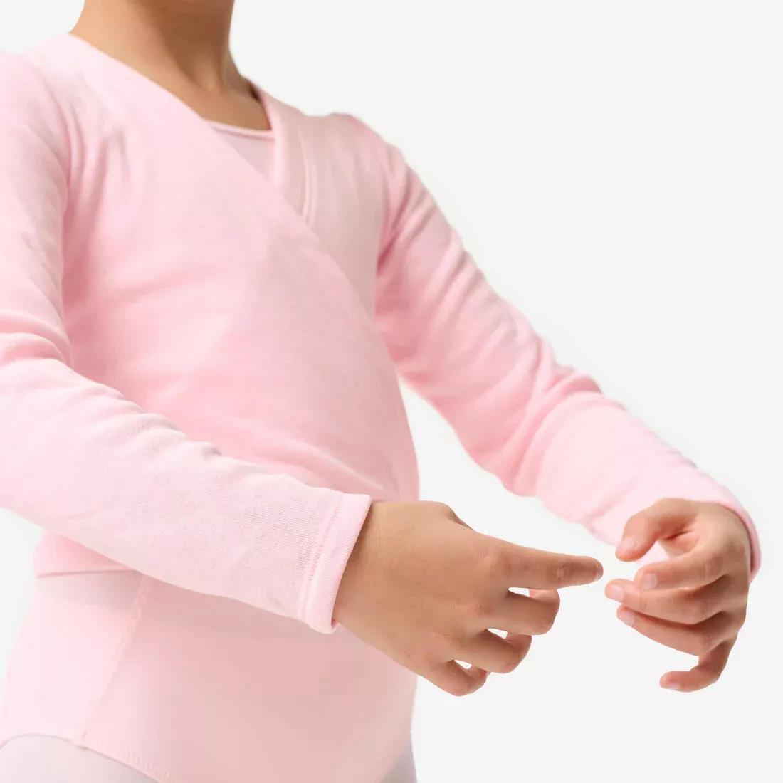 Kids Girls Ballet Wrap-Over Top, Black, No Color, large image number 6