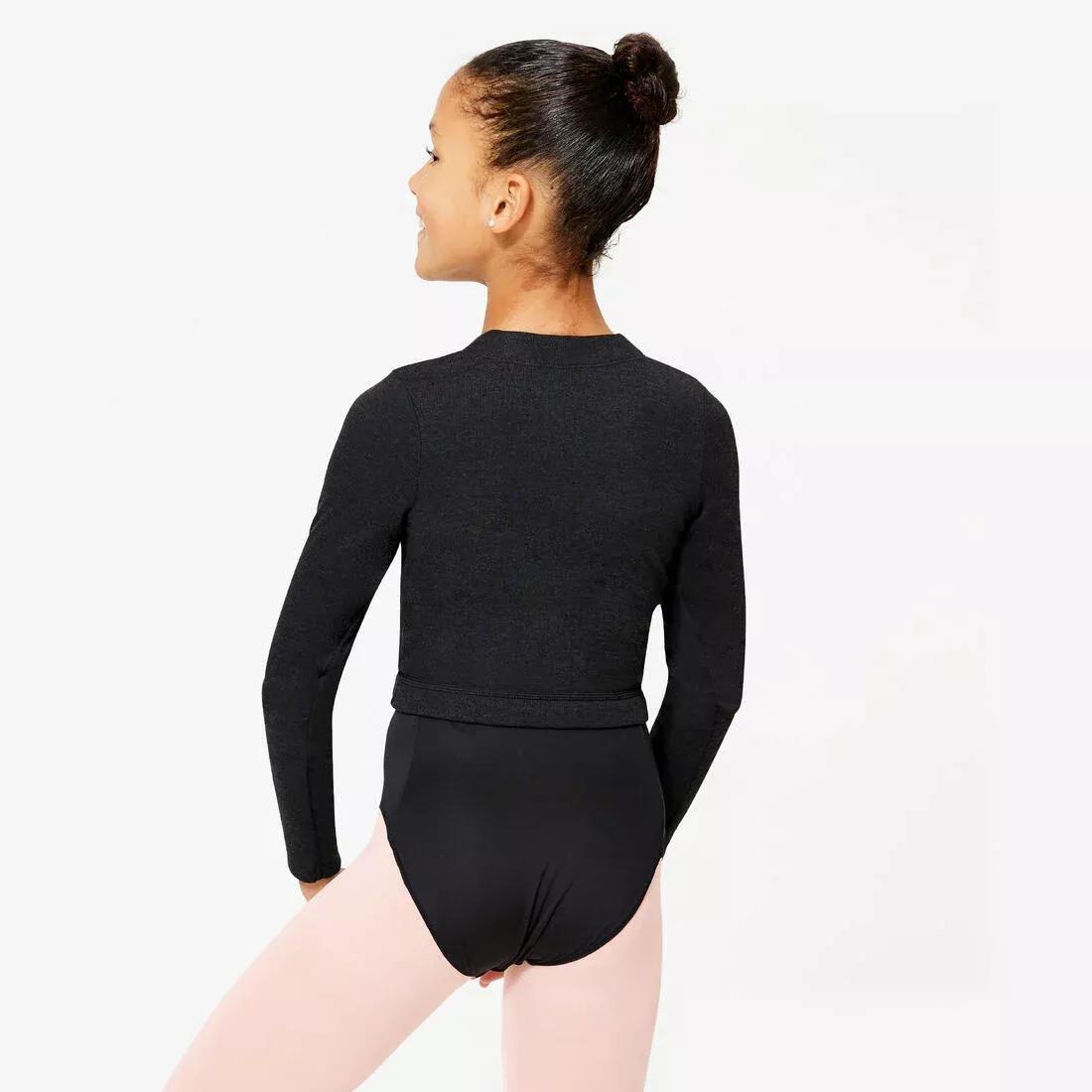 Kids Girls Ballet Wrap-Over Top, Black, No Color, large image number 12