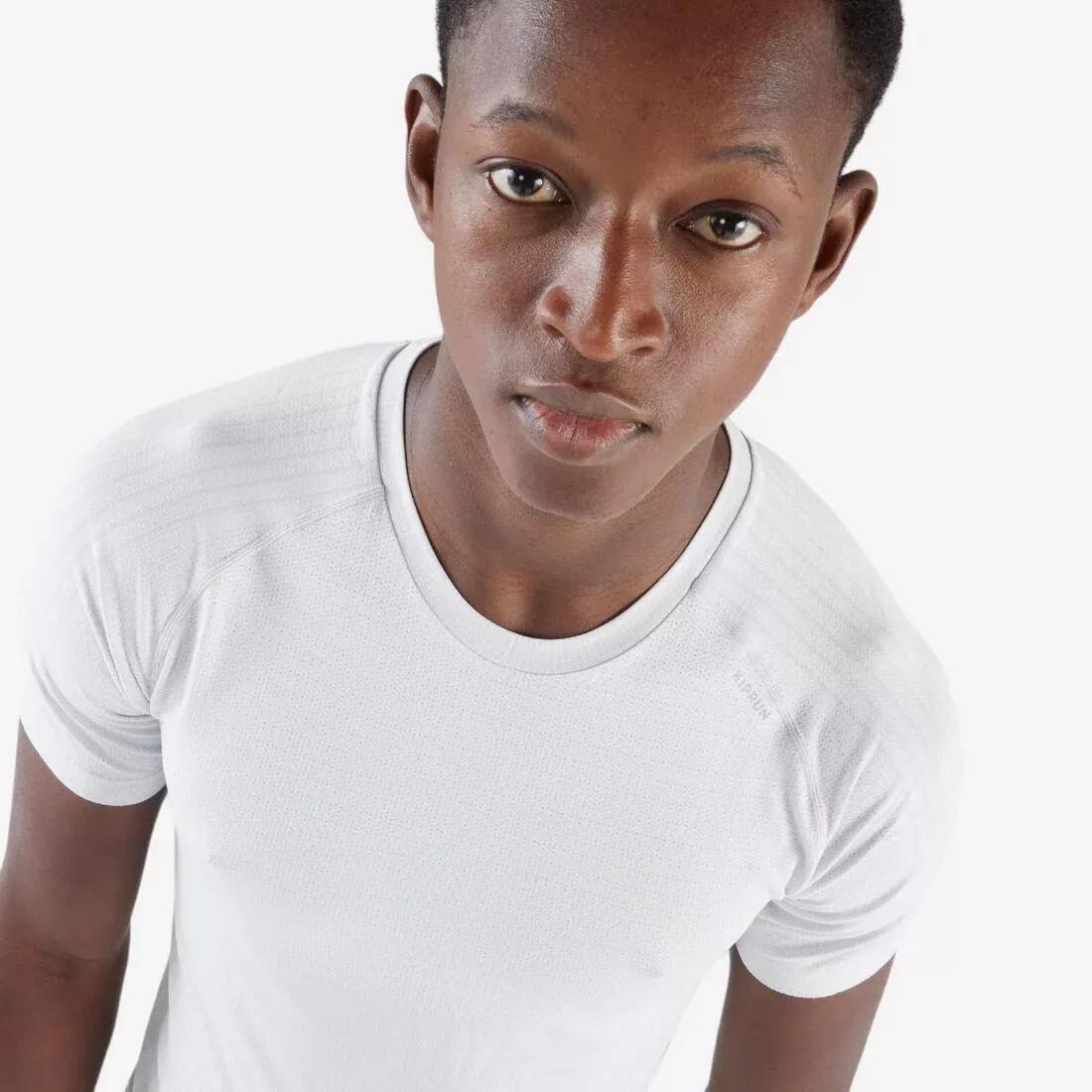 Comfort Slim Seamless Running T-Shirt - Run 500, White, No Color, large image number 3