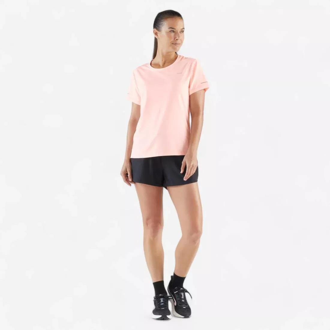 Women Breathable Running T-Shirt - Kiprun Run 500 Dry, Pink, No Color, large image number 3