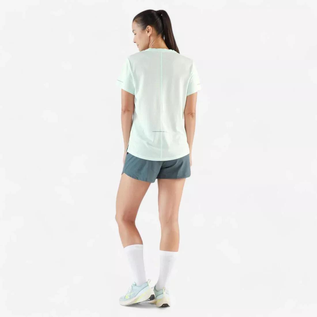 Women Breathable Running T-Shirt - Kiprun Run 500 Dry, Green, No Color, large image number 12