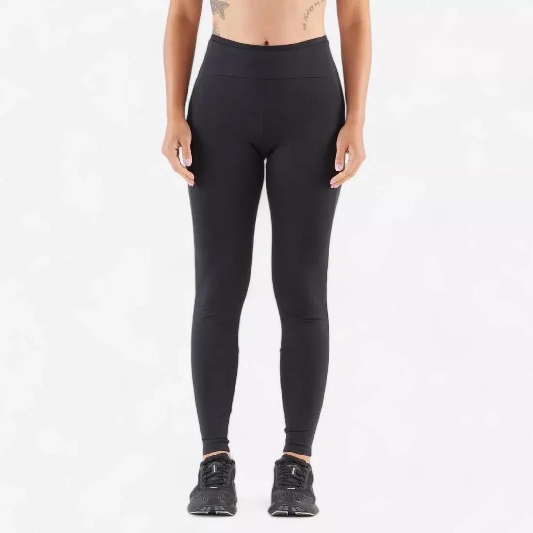 Women Running Leggings - Kiprun Run 500 Comfort, Black, No Color, medium