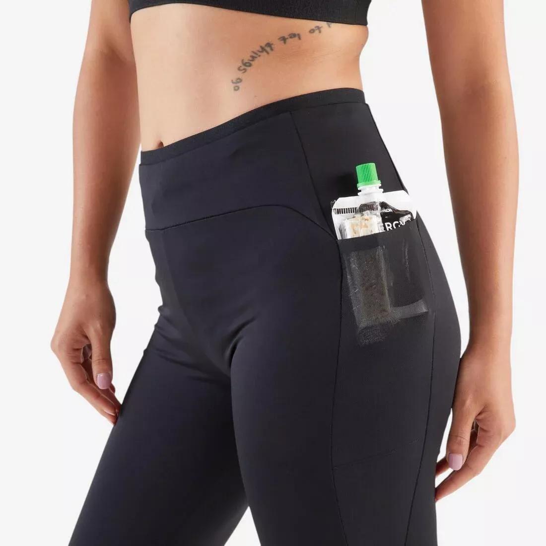 Women Running Leggings - Kiprun Run 500 Comfort, Black, No Color, large image number 7