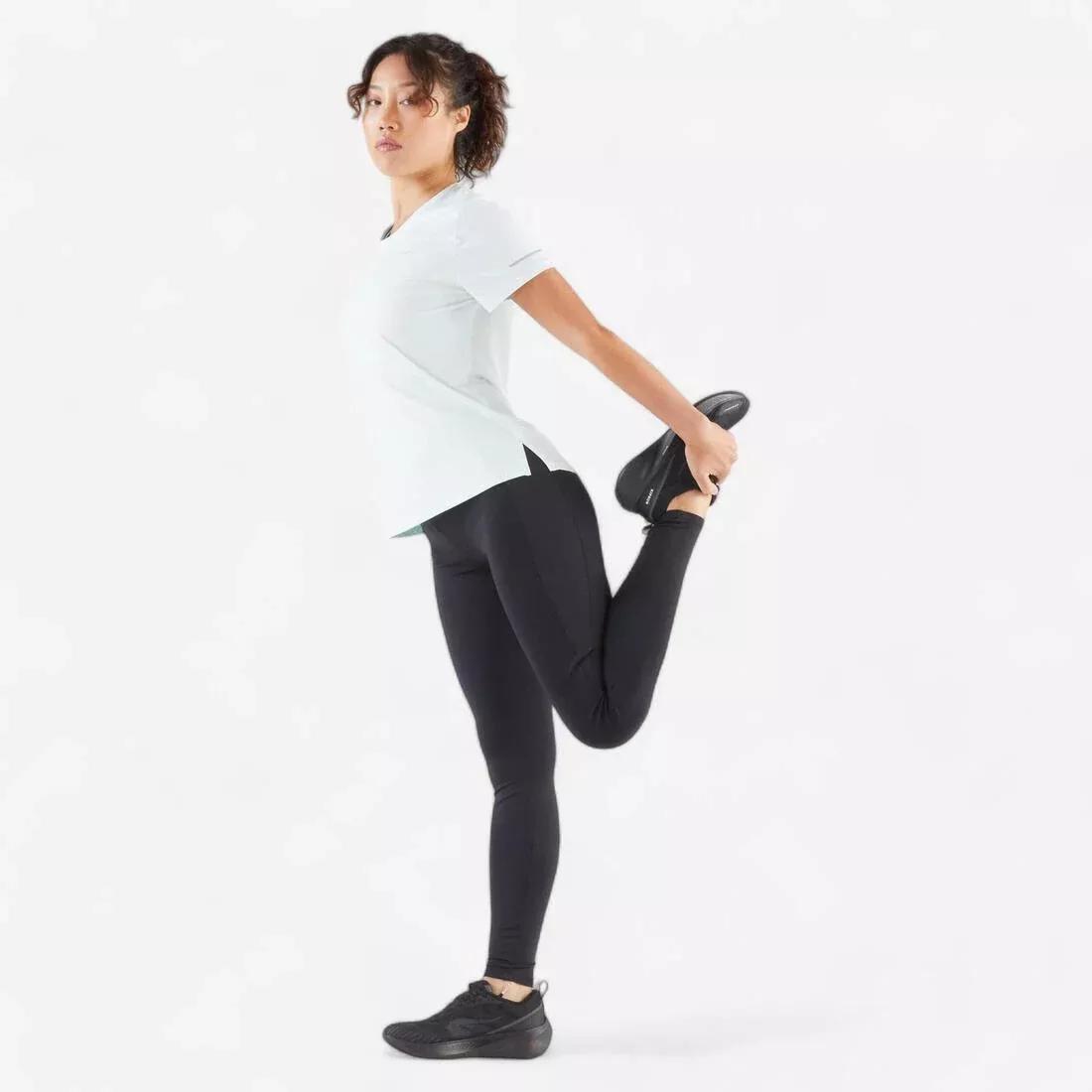 Women Running Leggings - Kiprun Run 500 Comfort, Black, No Color, large image number 8