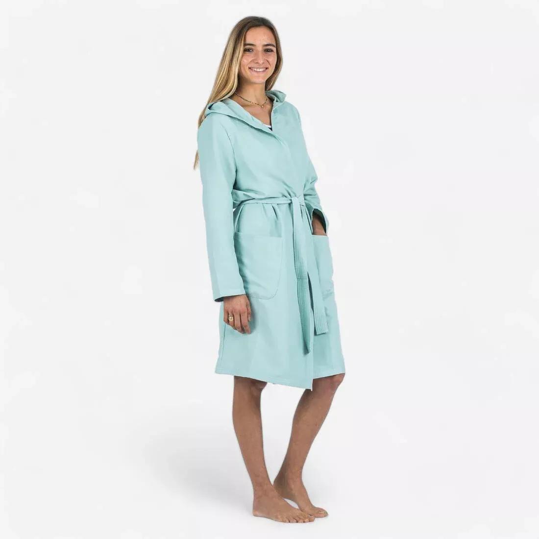 Women Compact Microfibre Pool Bathrobe, Green, No Color, medium