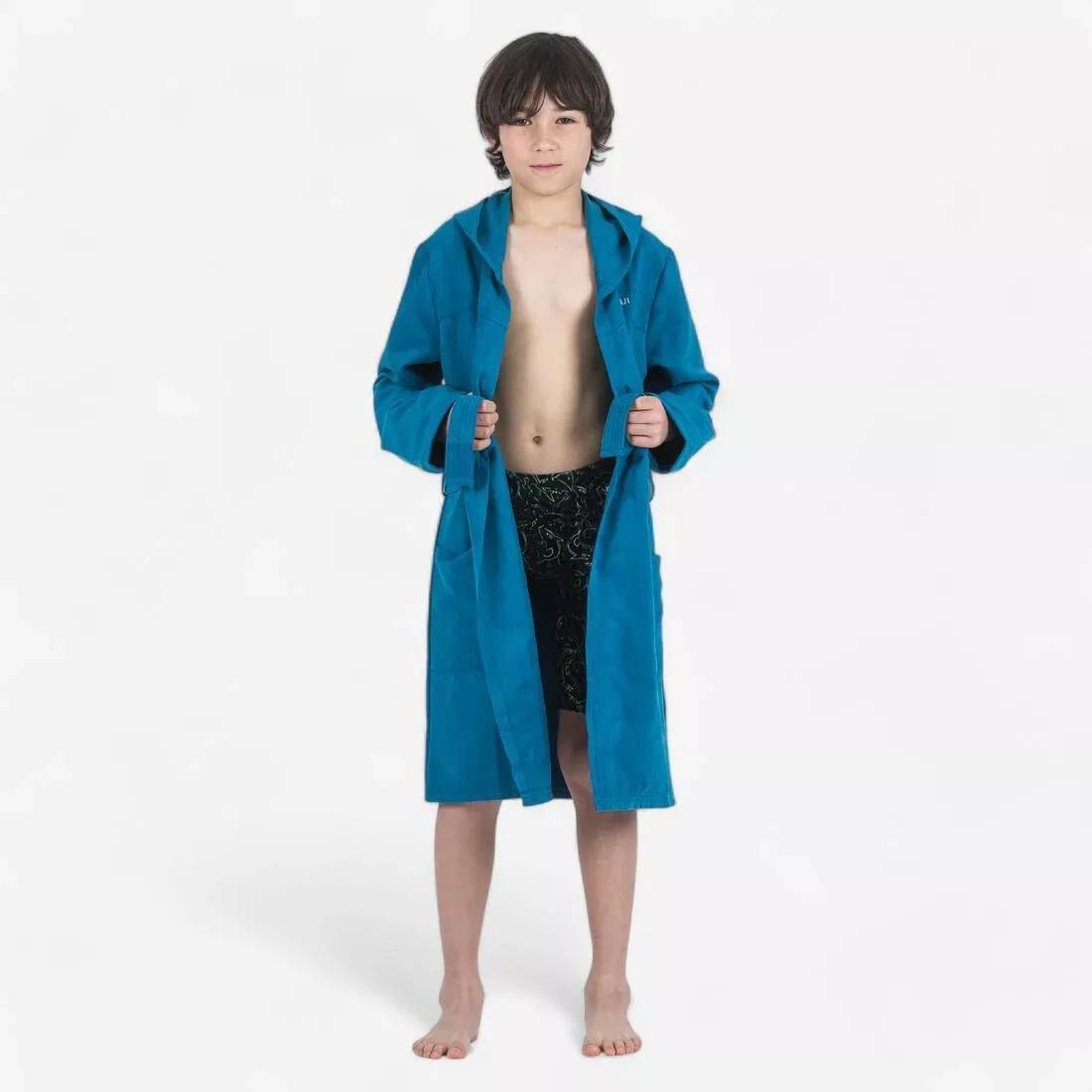 Kids Unisex compact microfibre pool bathrobe, Orange, No Color, large image number 1