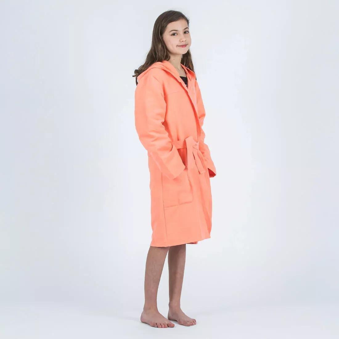 Kids Unisex compact microfibre pool bathrobe, Orange, No Color, large image number 5