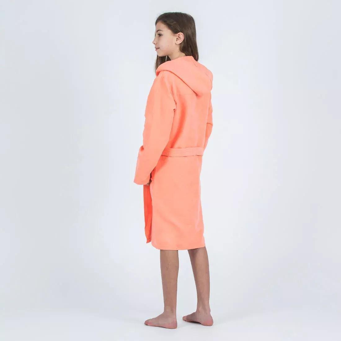 Kids Unisex compact microfibre pool bathrobe, Orange, No Color, large image number 7