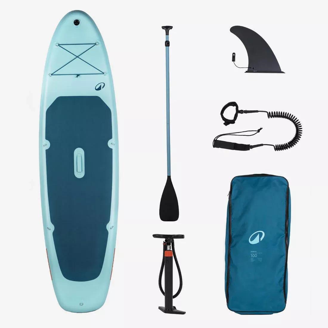 Stand Up Paddle Inflatable Pack 10'6,1 Or 2 Persons (Up To 130 Kg)- 100, Blue, No Color, medium