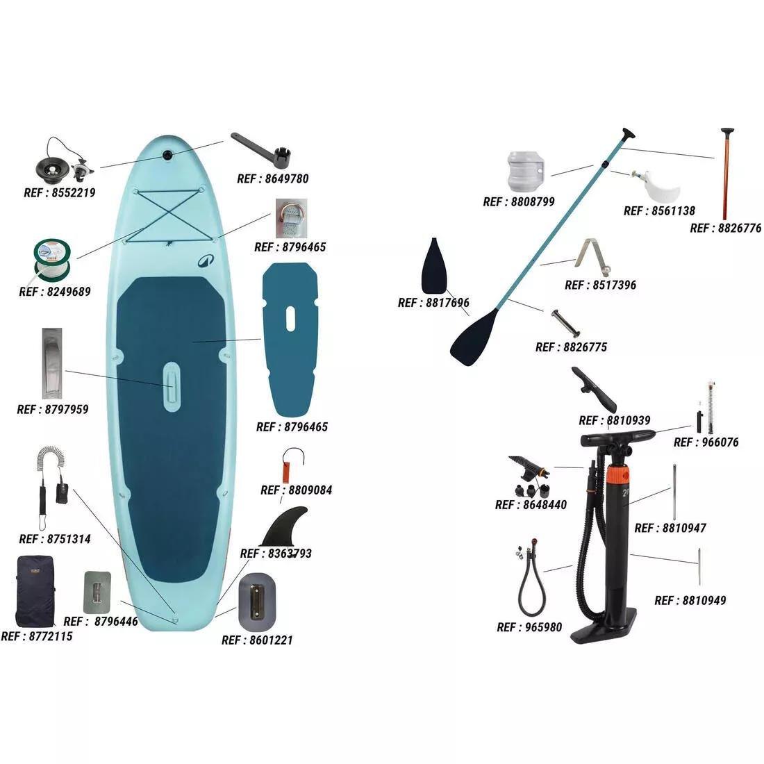 Stand Up Paddle Inflatable Pack 10'6,1 Or 2 Persons (Up To 130 Kg)- 100, Blue, No Color, large image number 4