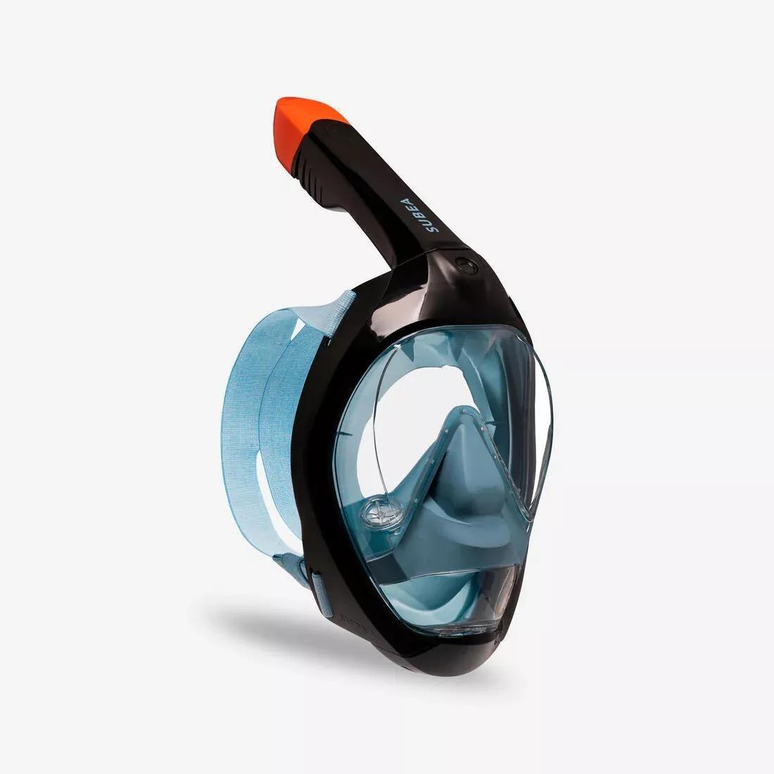Underwater snorkelling mask Easybreath - 900, Black, No Color, medium