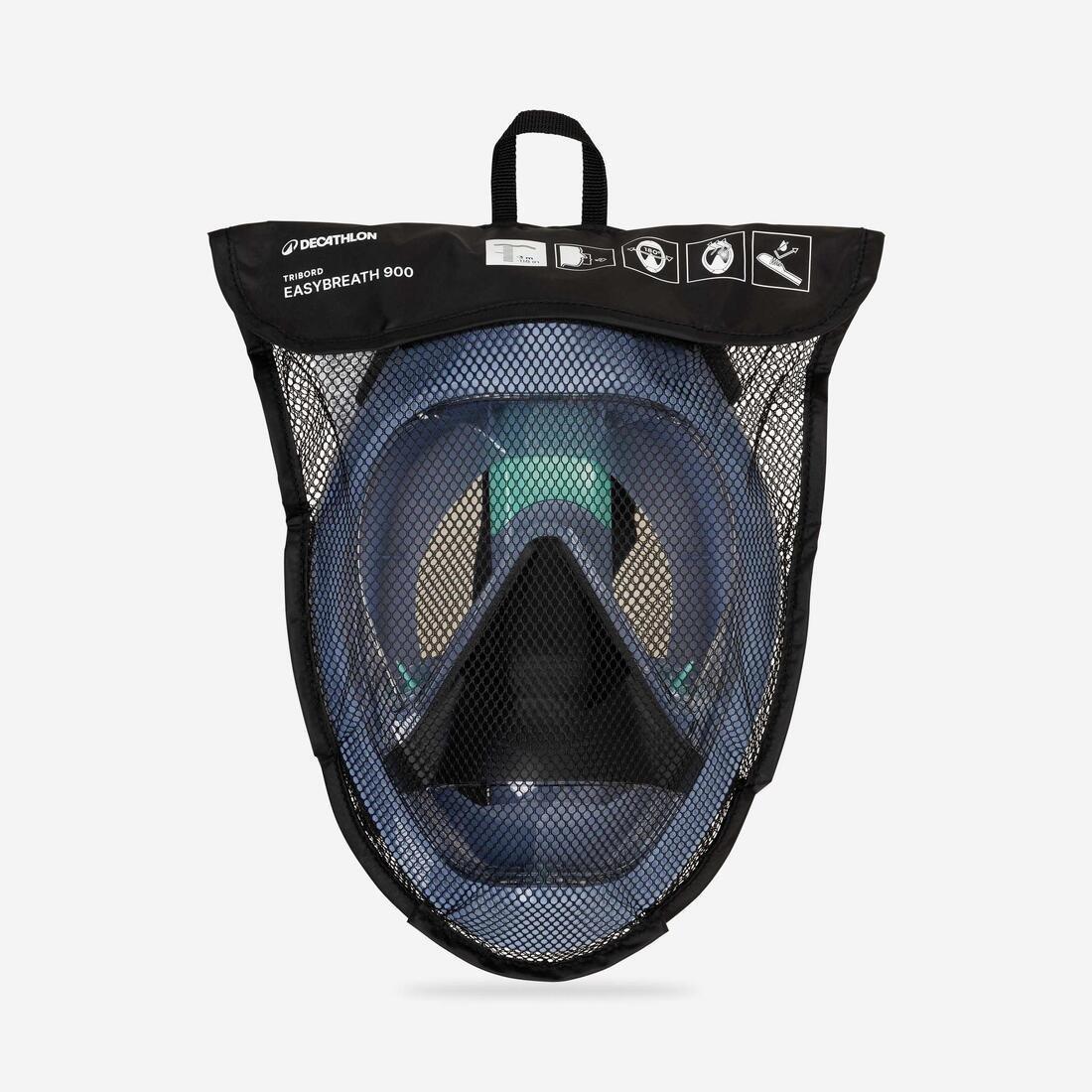 Underwater snorkelling mask Easybreath - 900, Black, No Color, large image number 9