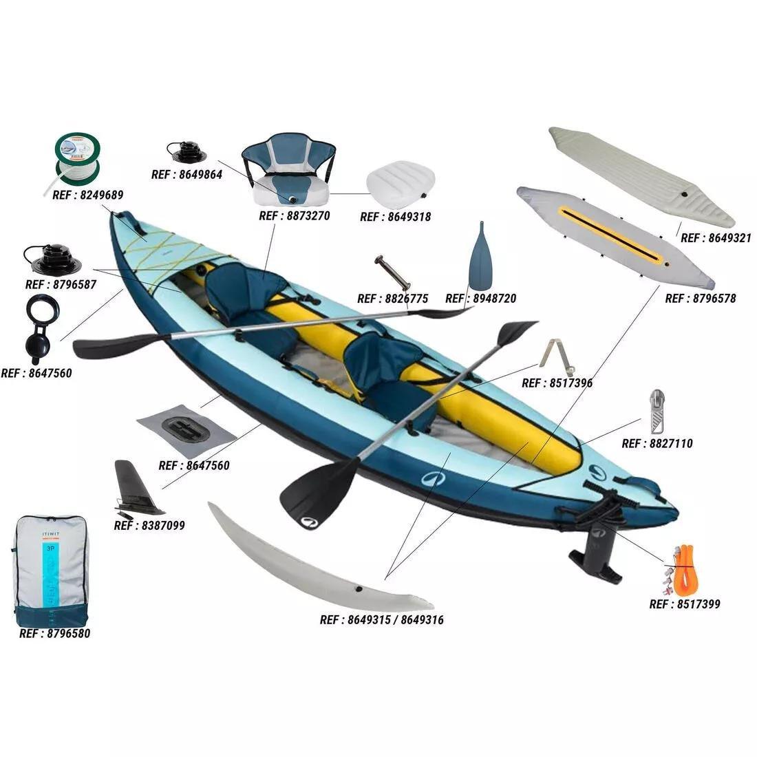 Pack Canoe/Kayak Tribord 100 Essential - 1/2 People, Blue, No Color, large image number 5