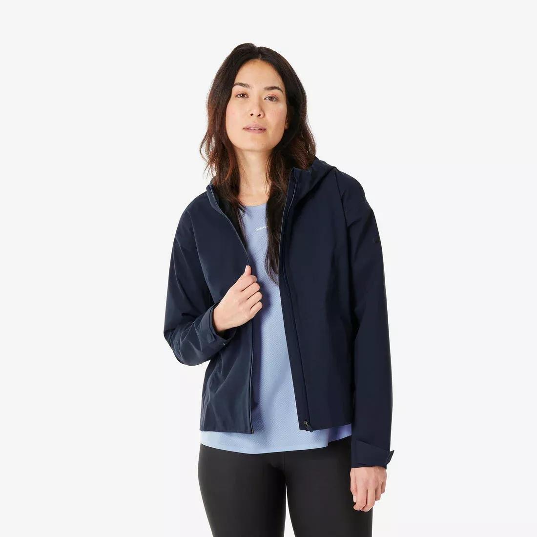Women waterproof hiking jacket - MH100, Blue, No Color, medium