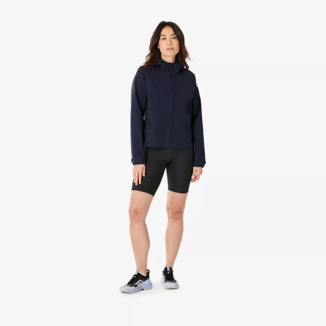 Women waterproof hiking jacket - MH100, Blue, No Color, medium
