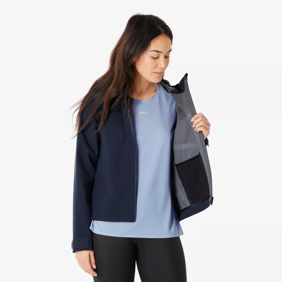 Women waterproof hiking jacket - MH100, Blue, No Color, large image number 5