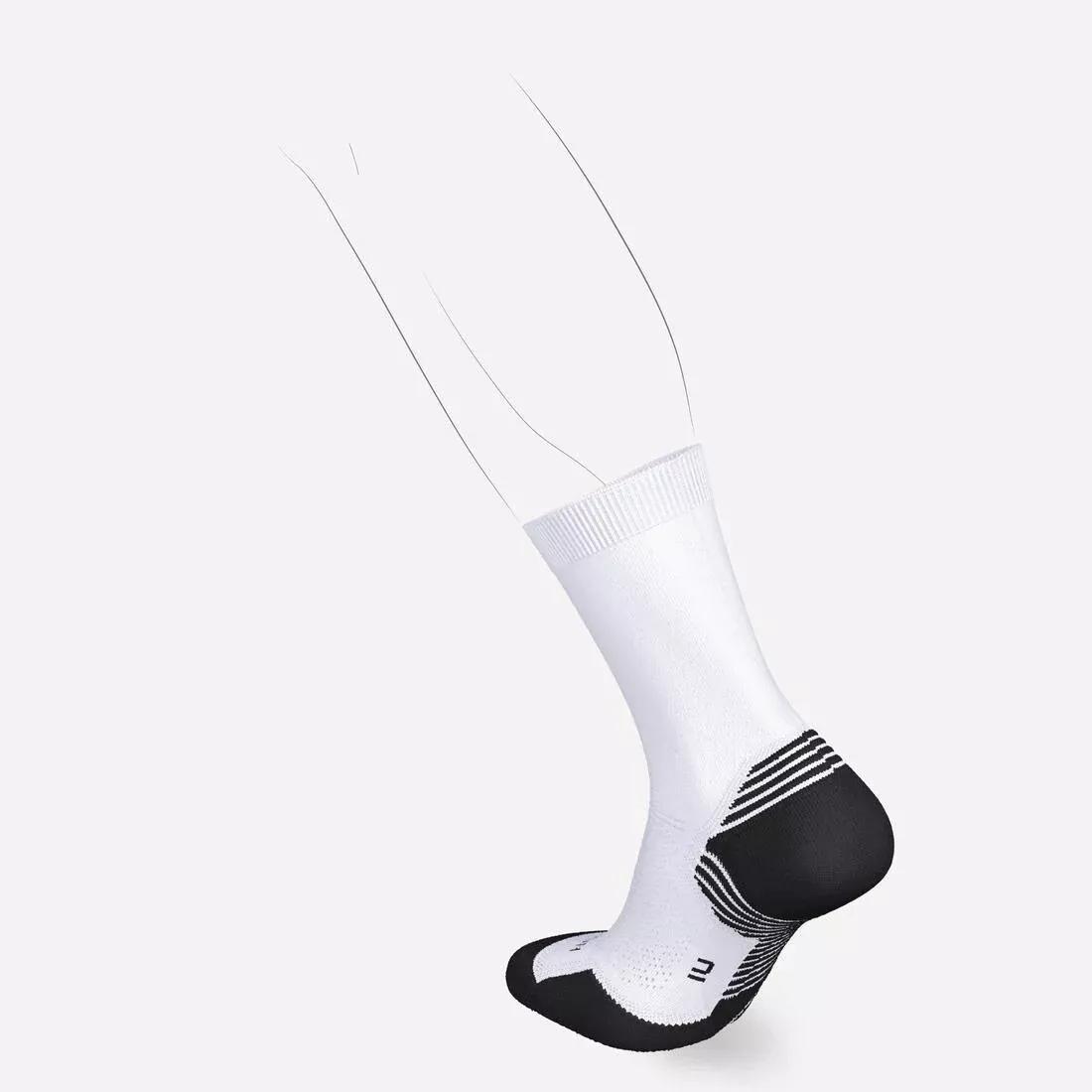 Thick Mid-Calf Running Socks - Run 500 - Pack Of 2 Pairs, Green, No Color, large image number 4