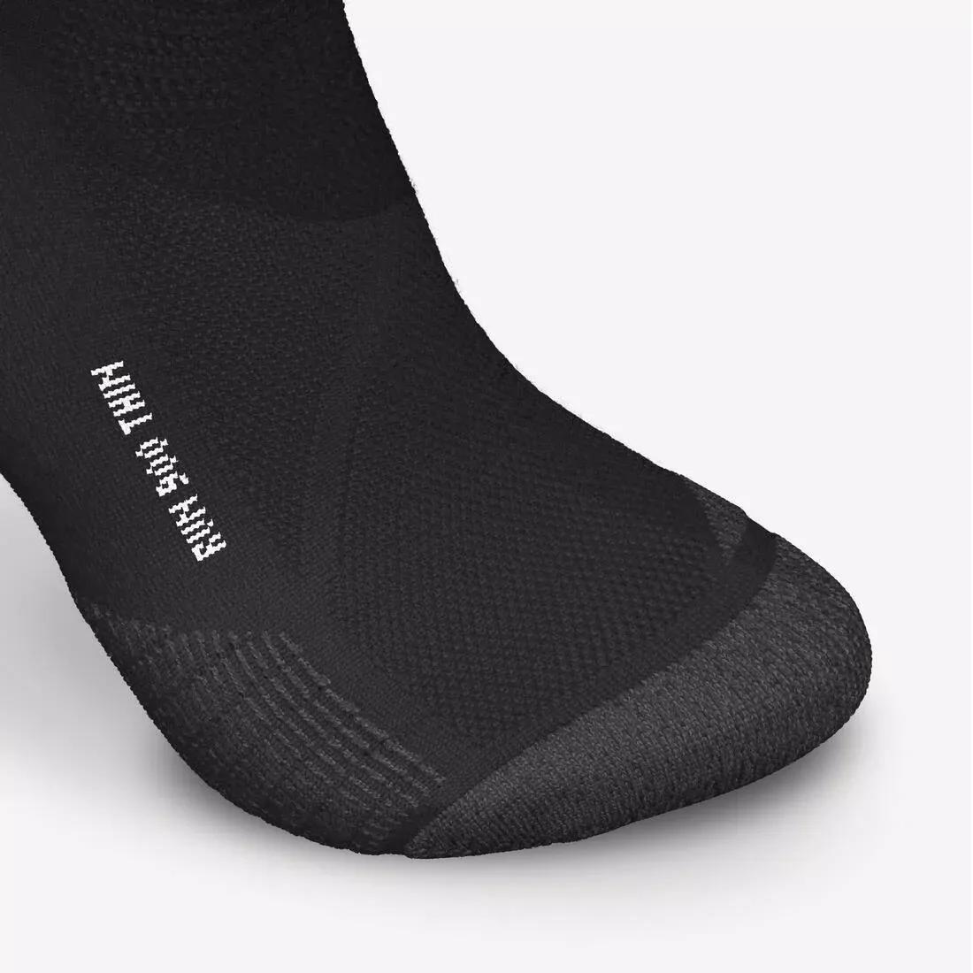 Thin Mid-Calf Running Socks - Kiprun Run 900,  Black, No Color, large image number 3