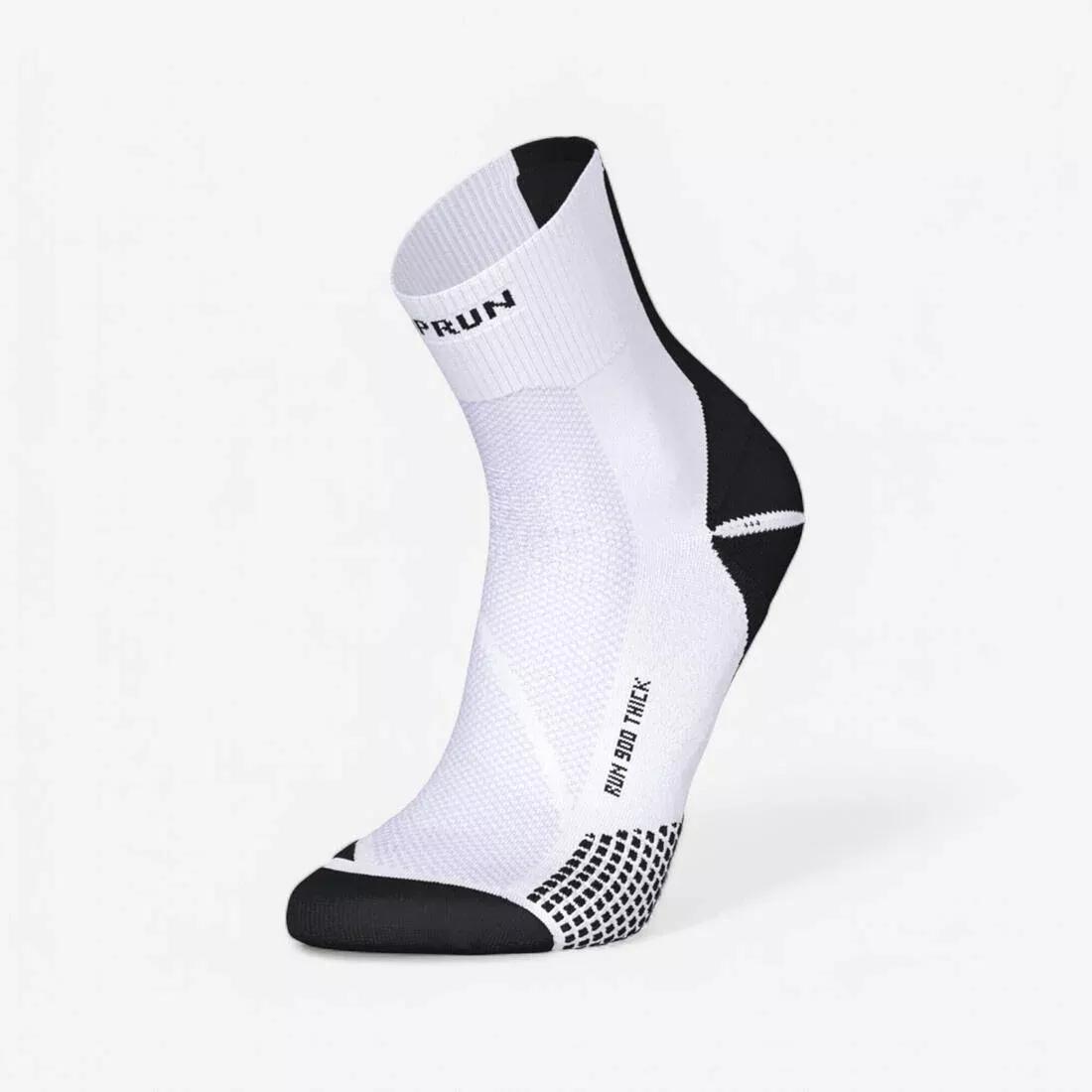 Mid-Calf Thick Running Socks - Kiprun Run 900,  Black, No Color, medium