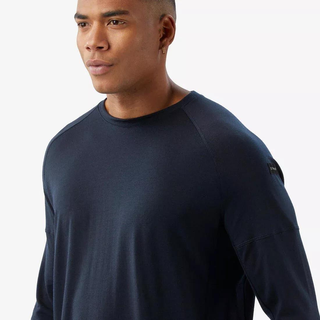 Men Long-Sleeved T-Shirt - Merino Resist, Navy, No Color, large image number 3