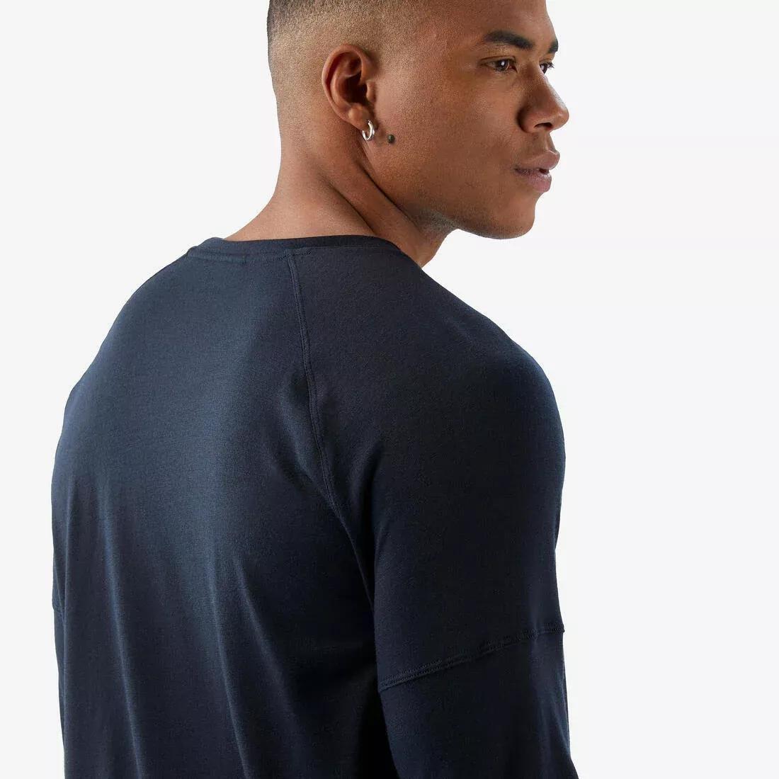 Men Long-Sleeved T-Shirt - Merino Resist, Navy, No Color, large image number 5