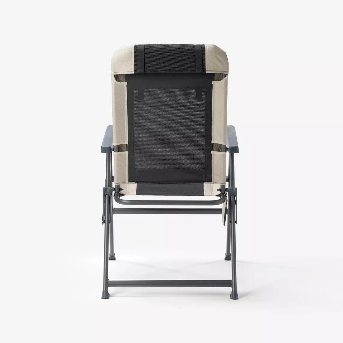 Folding camping chair - reclines into five positions - ultra comfortable, Beige, No Color, large image number 3