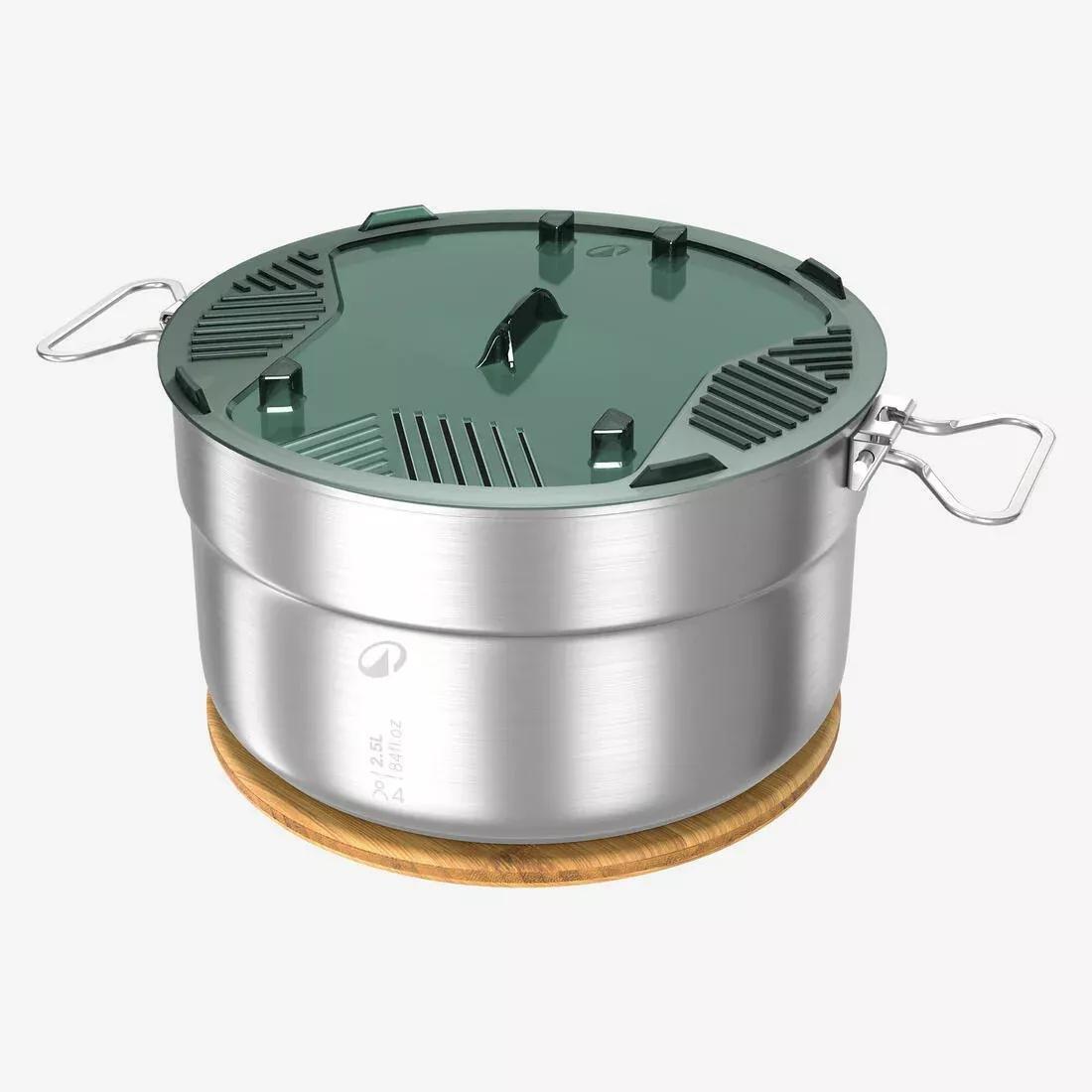4-Person Stainless Steel + Non-Stick Camping Cookset, Green, 5401_000, large image number 7