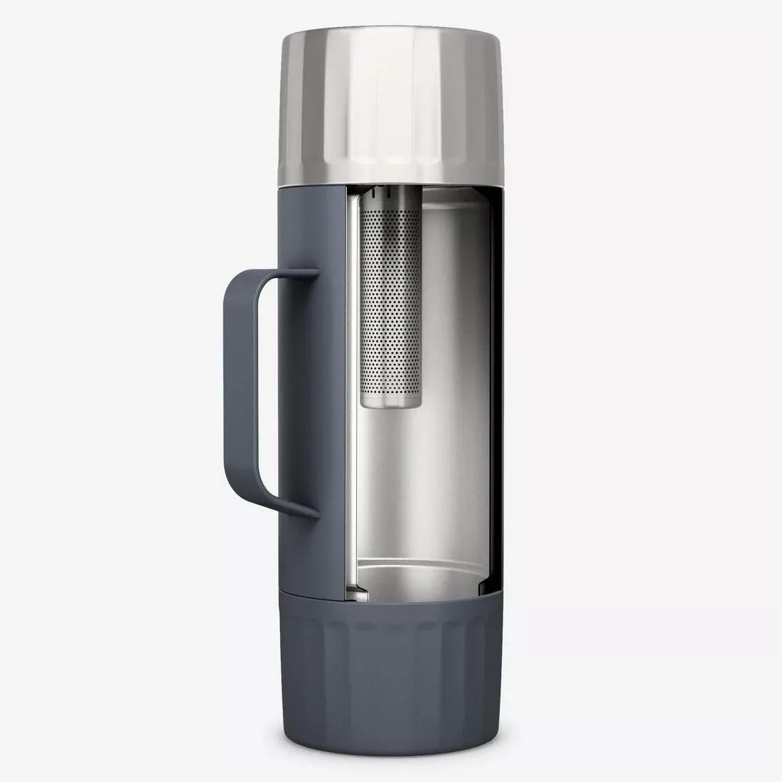 1.5 L Insulated Stainless Steel Bottle With Tea Filter, For Hiking And Camping, Grey, No Color, large image number 3