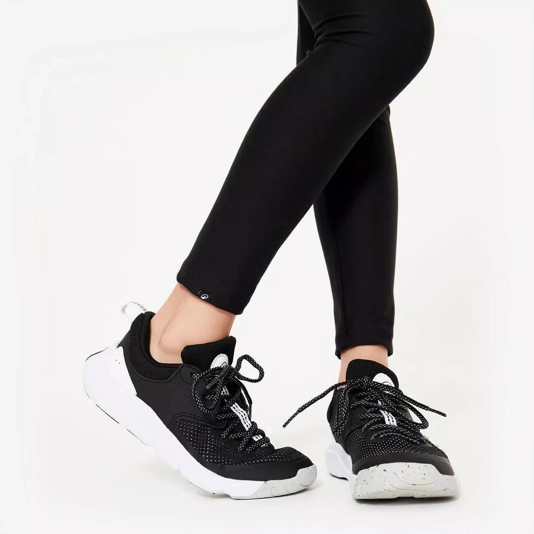 Kids Girls High-Waisted and Breathable Leggings - Black, Beige, No Color, large image number 4