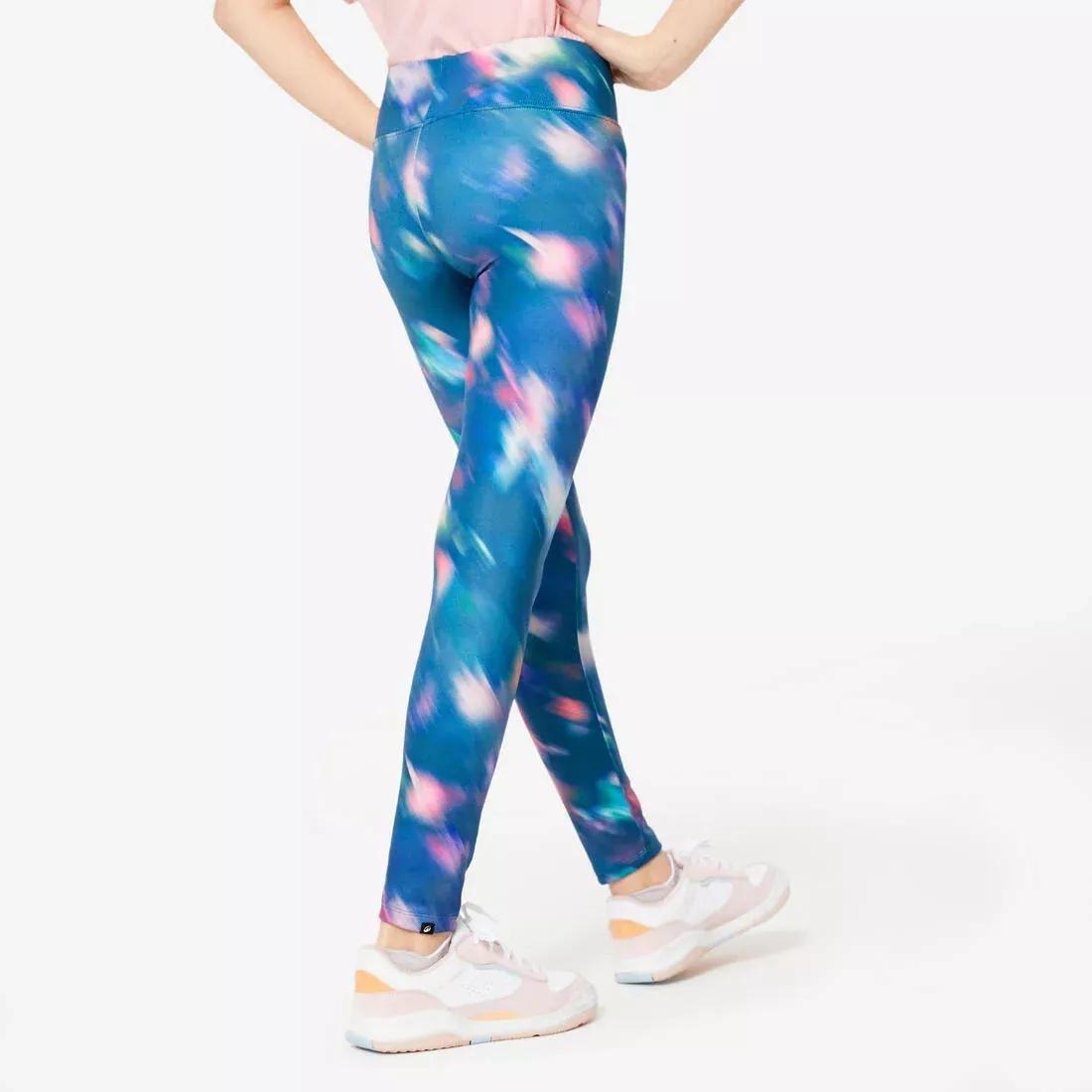 Kids Girls Breathable Leggings Print, Multicolour, No Color, large image number 4
